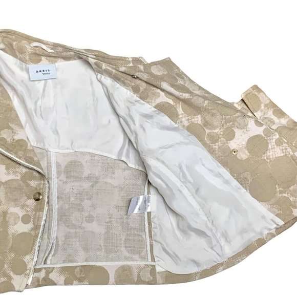 AKRIS Punto Abstract Asymmetric Zip Cotton Crop Jacket - Picture 7 of 11